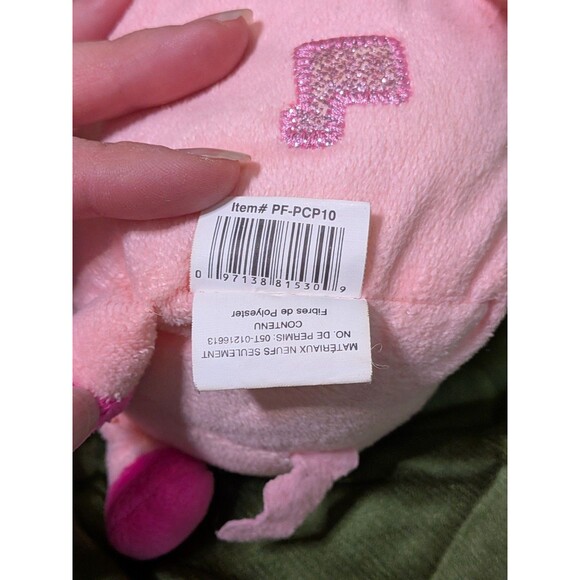 Nanco Pixel Pig Cube Plush Toy - Soft Emboroidered Features - Approx. 4" x 6" - Picture 7 of 7